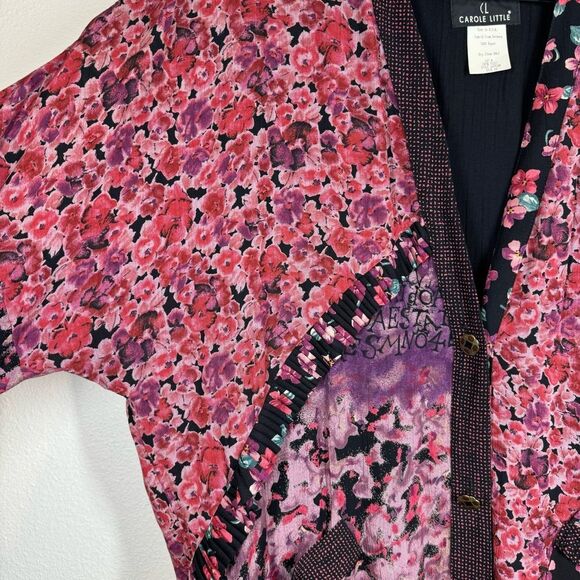Vintage Carole Little Cottagecore Floral Blazer Jacket Roses Shabby Chic Boho 10 - Picture 3 of 6